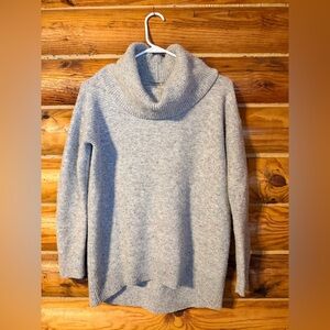 LOFT Heathered Gray Cowl Neck Sweater